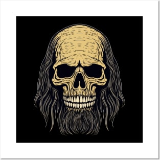 Skull with Beard Posters and Art